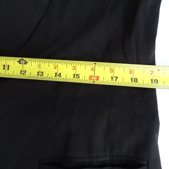 Vtg Stephanie Queller Black Blazer Jacket Women Size 10 Embroidered Rayon Wool - Picture 9 of 11